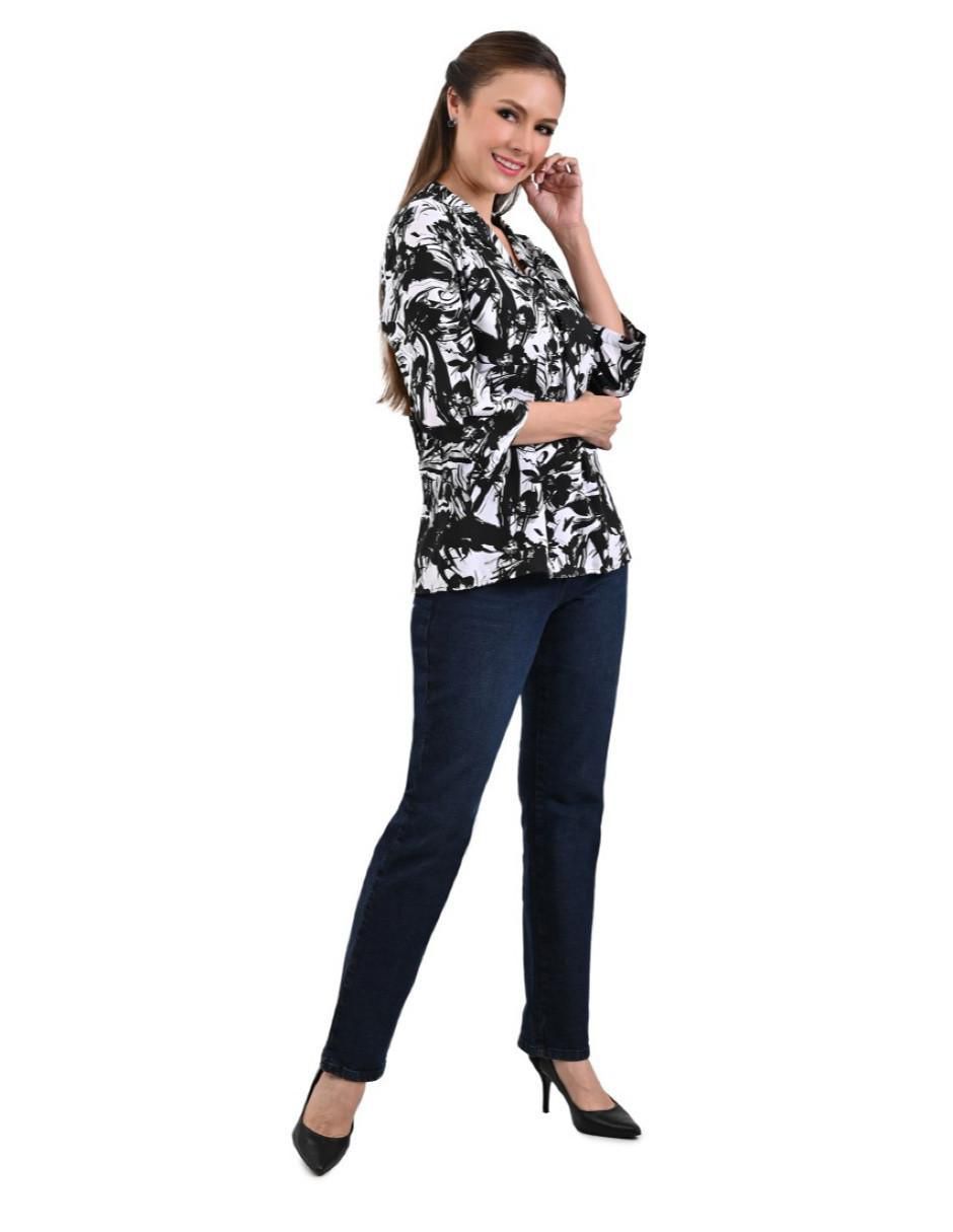 Blusa Liquid Blue manga 3/4 para mujer