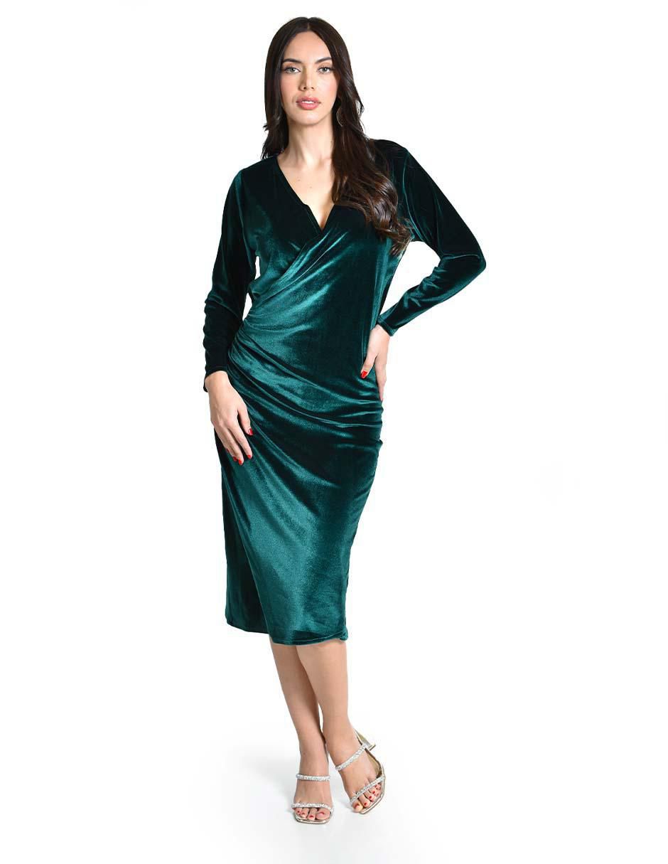 Vestido a la rodilla de fiesta escote V 5