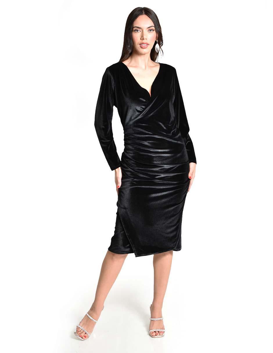 Vestido a la rodilla de fiesta escote V