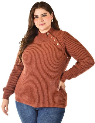 Suéter cuello alto para mujer