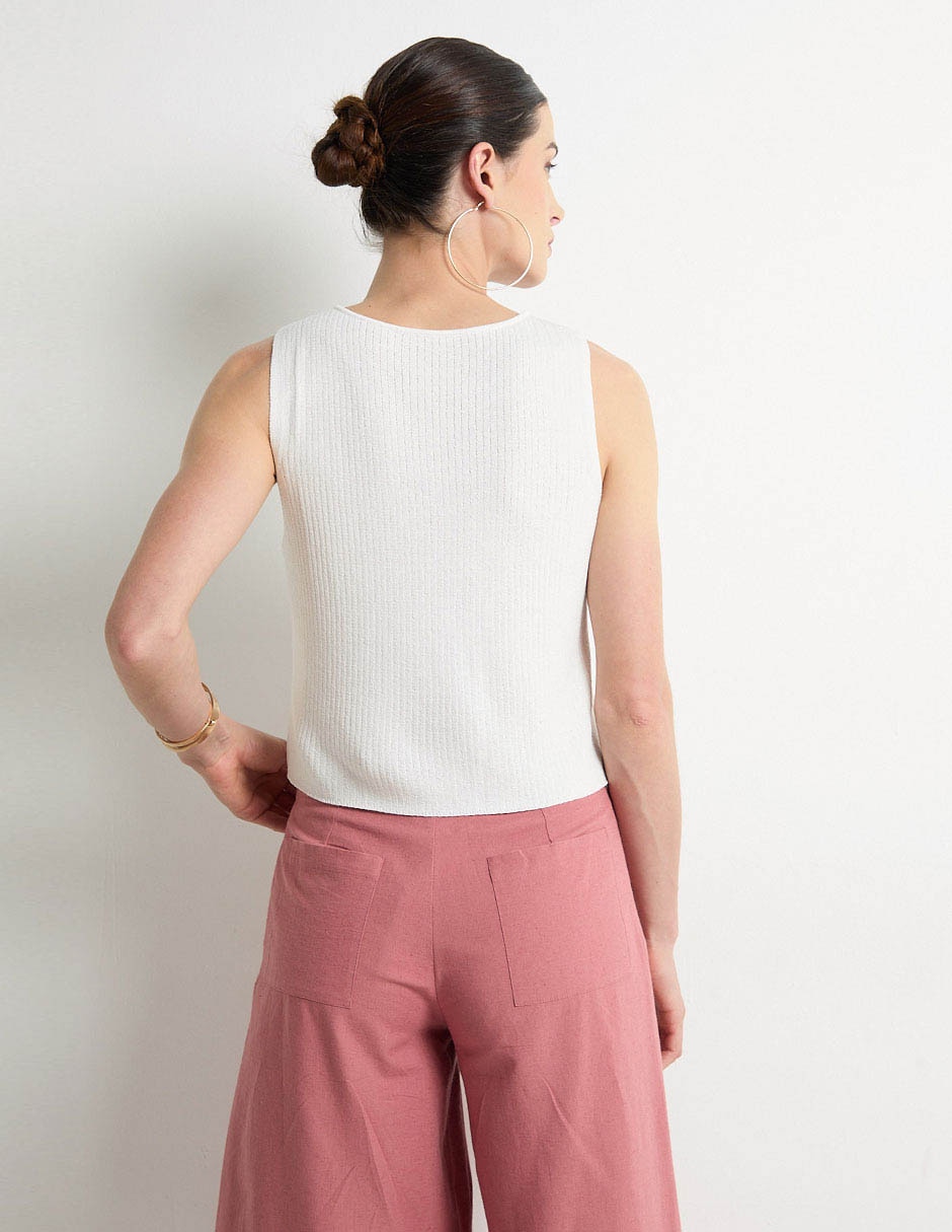 Top Petite Studio escote v