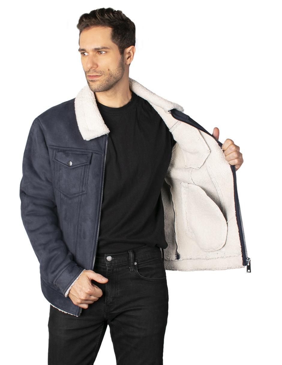 Chamarra casual Greenlander de gamuza con bolsillos para hombre