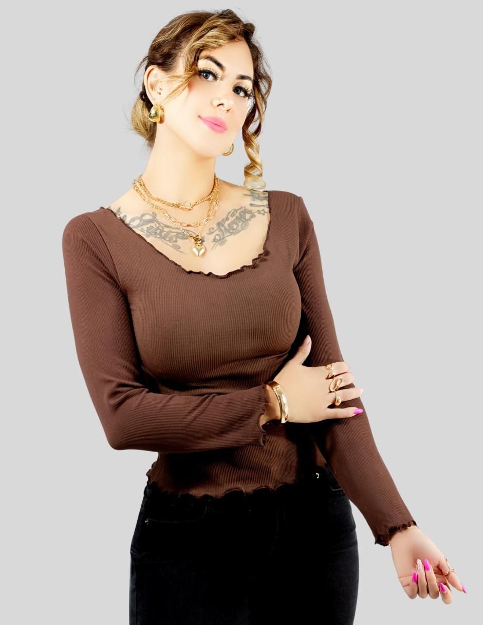 Blusa manga larga para mujer