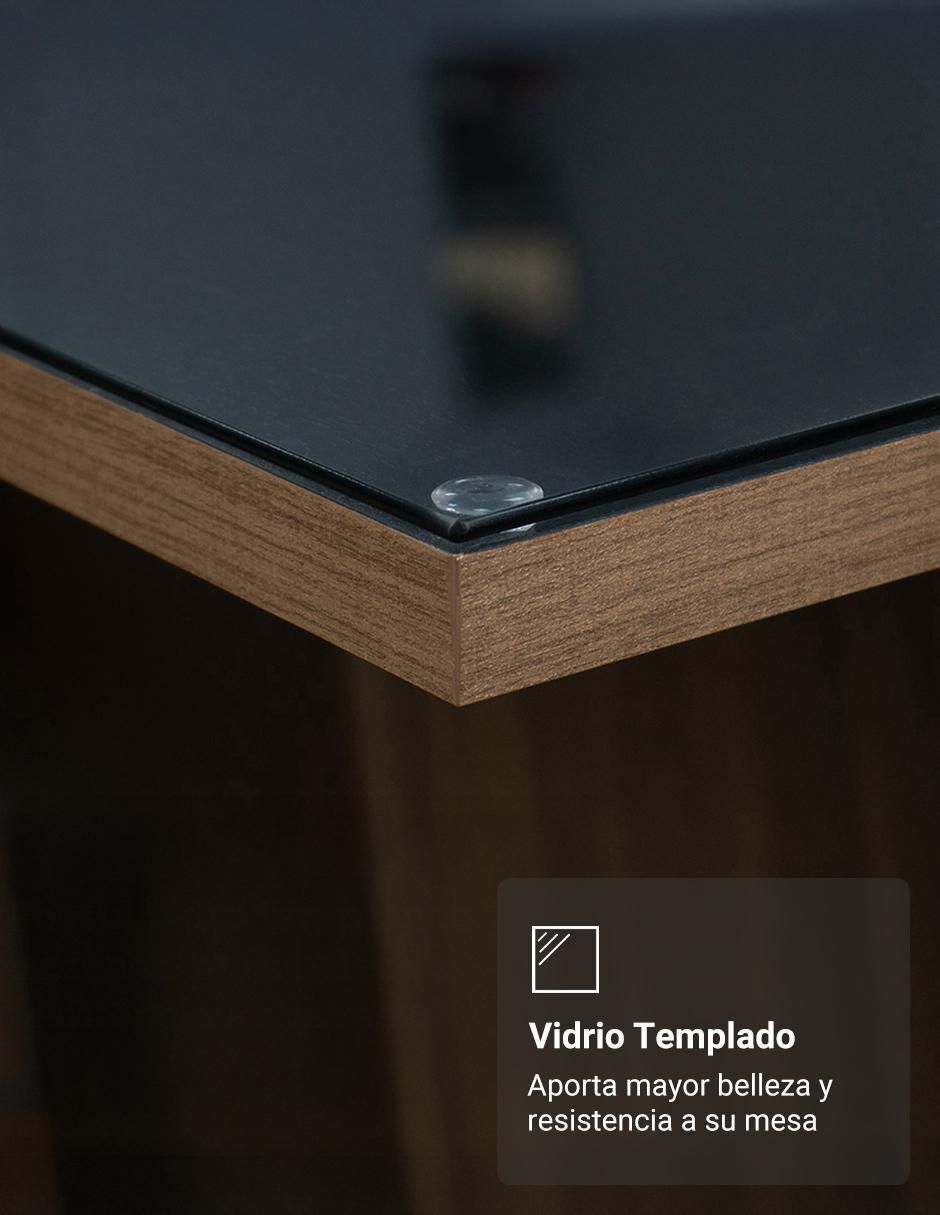 Comedor Avril Madesa para 4 personas de cristal