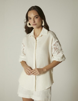 Blusa Studio F manga 3/4 para mujer