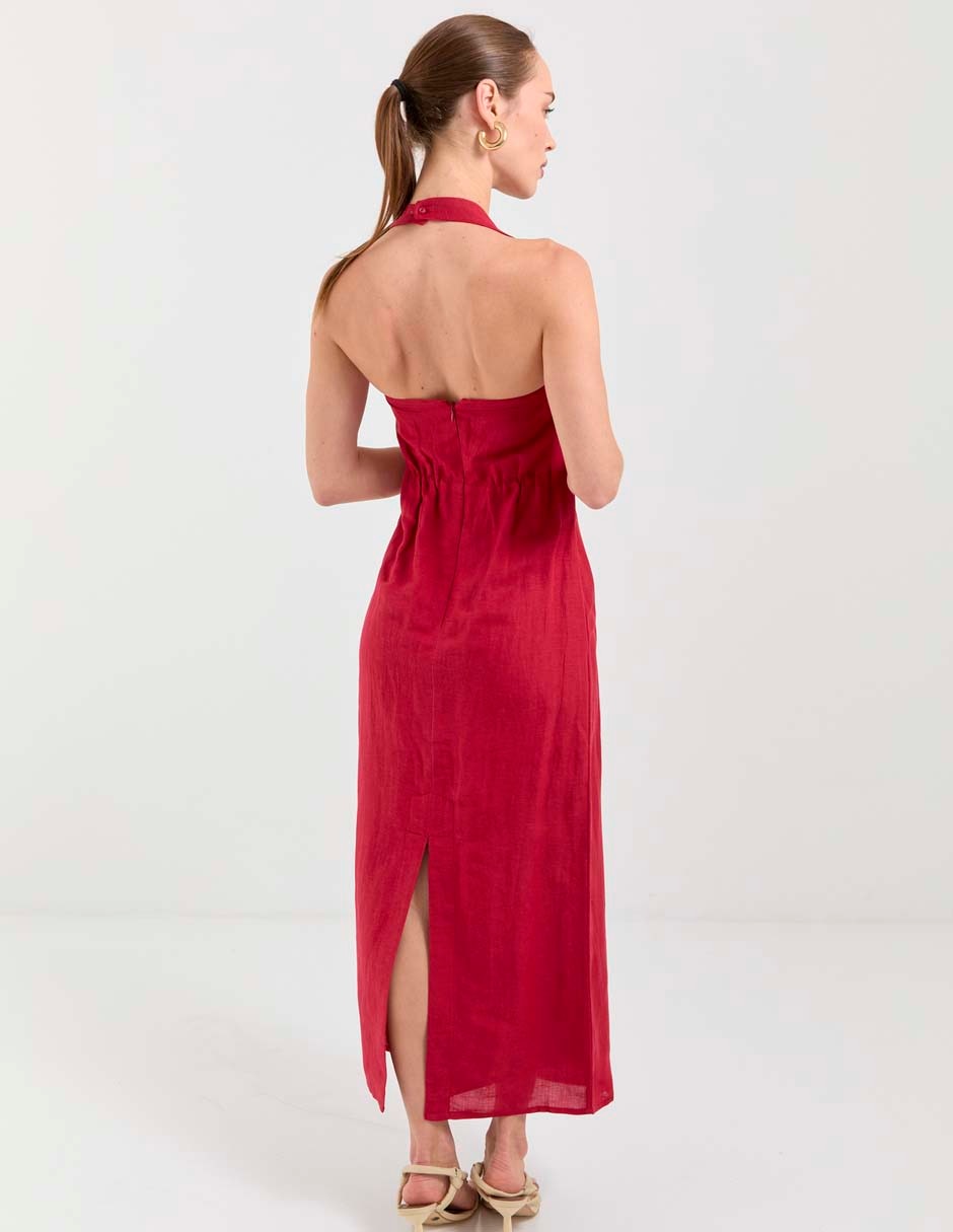 Vestido largo de fiesta French Connection escote cuadrado