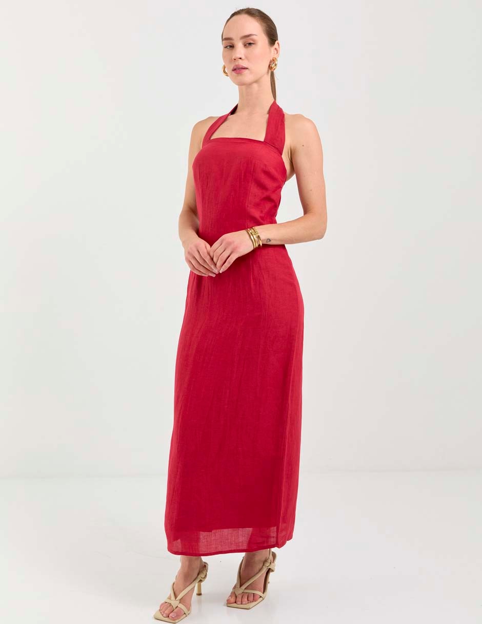 Vestido largo de fiesta French Connection escote cuadrado