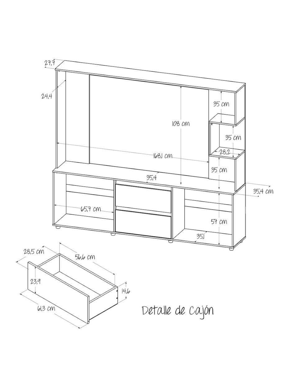 Mueble de TV armable de madera 8
