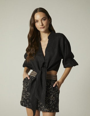 Blusa Studio F manga 3/4 para mujer