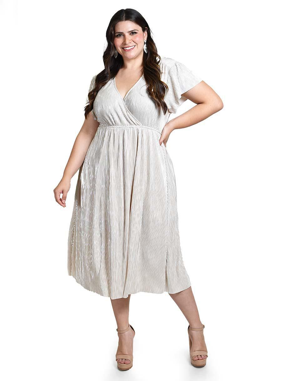 Vestido midi de fiesta escote V 6