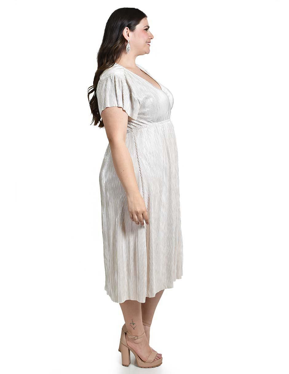 Vestido midi de fiesta escote V 5