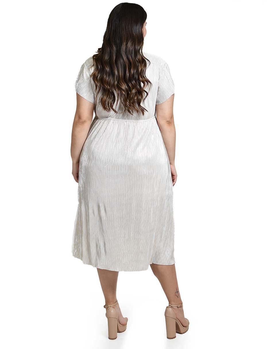 Vestido midi de fiesta escote V