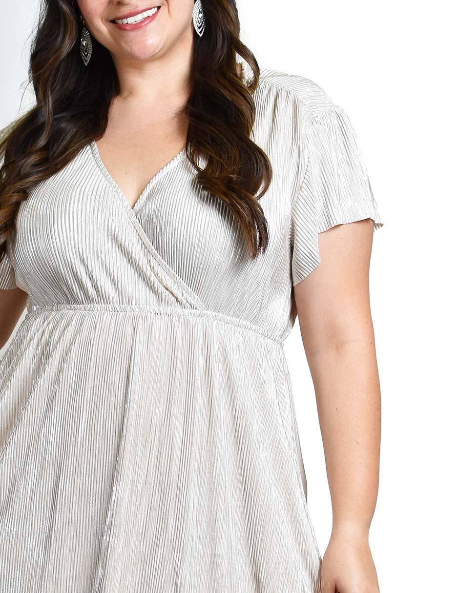 Vestido midi de fiesta escote V
