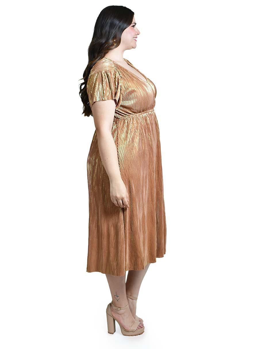 Vestido midi de fiesta escote V