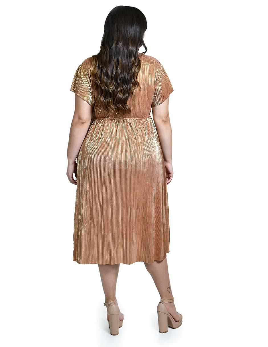 Vestido midi de fiesta escote V