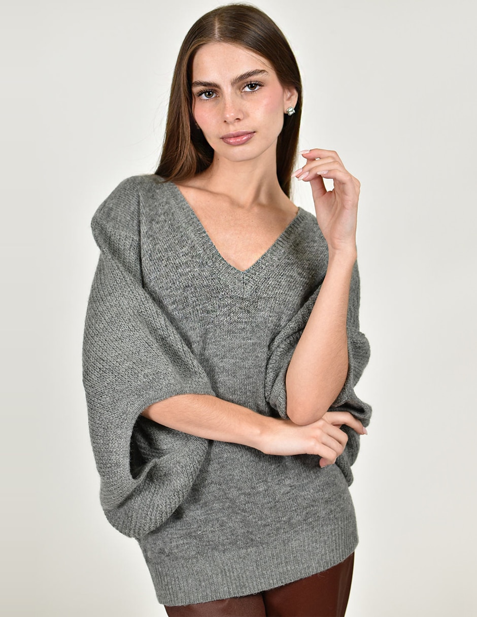 Suéter cuello v para mujer 2