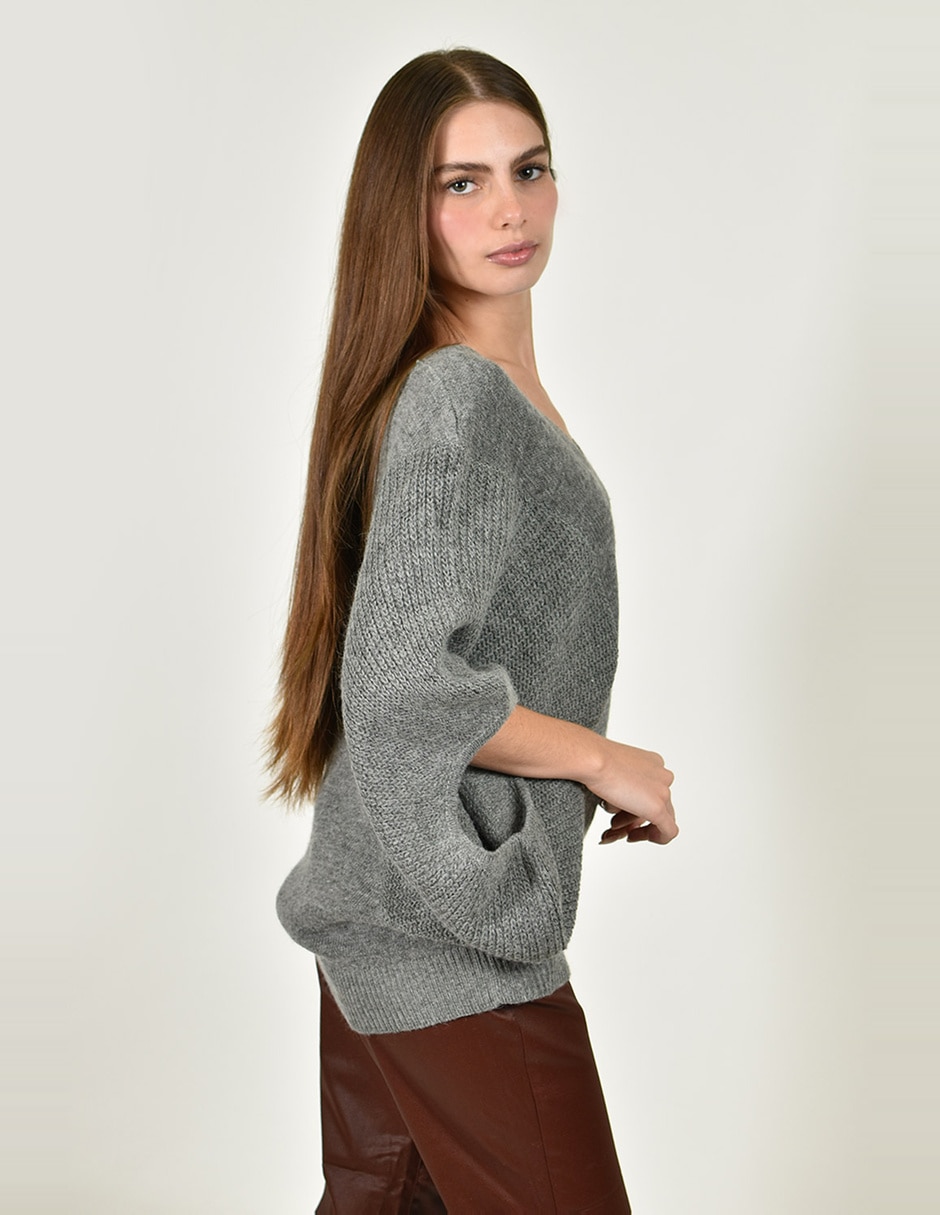 Suéter cuello v para mujer 4