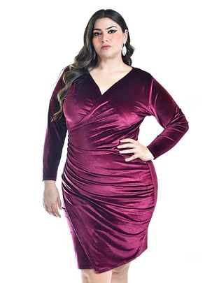 Vestido arriba rodilla de fiesta escote V Vestido arriba rodilla de fiesta escote V