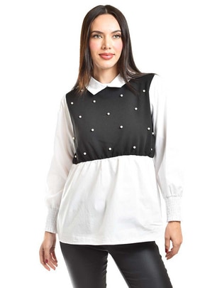 Blusa Roman Fashion manga larga para mujer