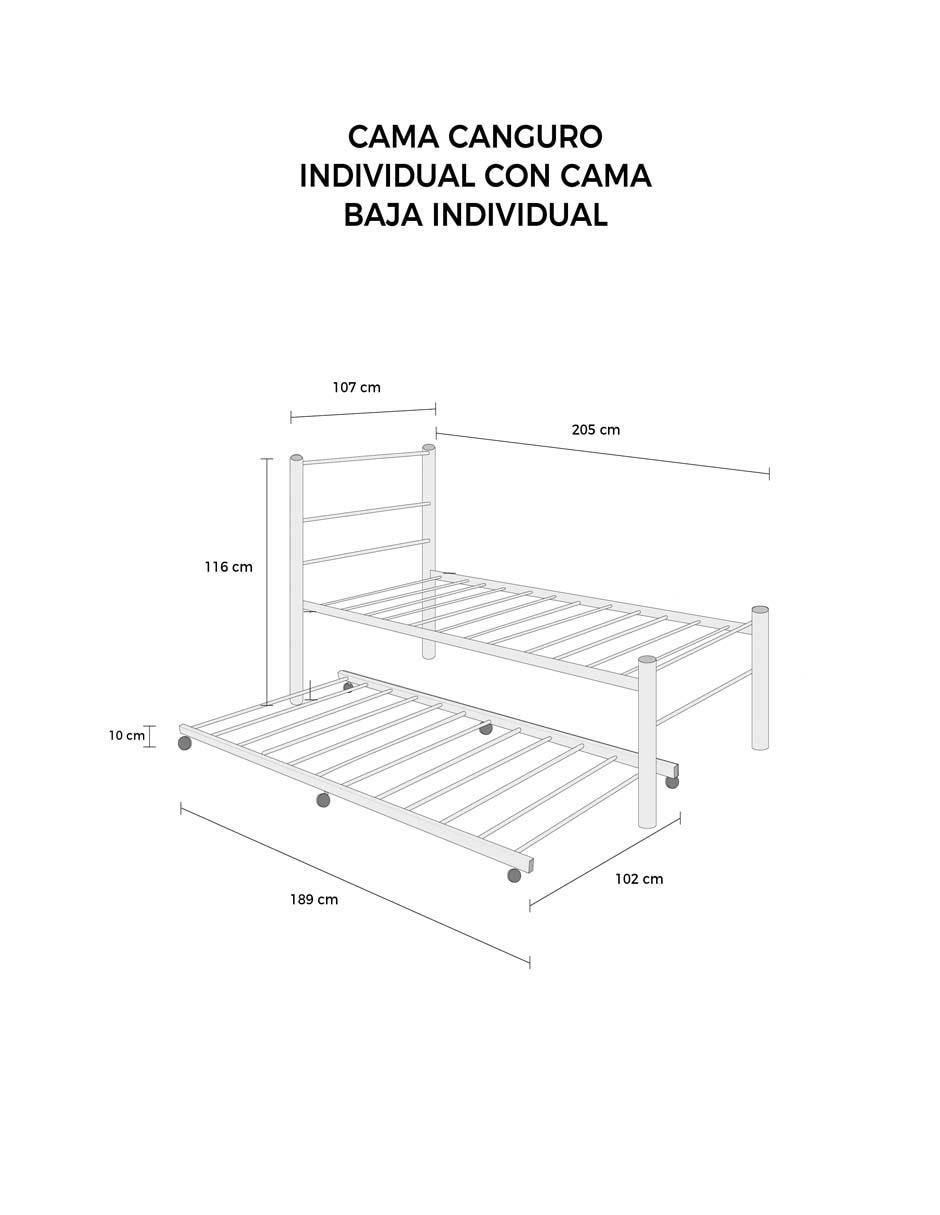 Cama Canguro de metal individual 7