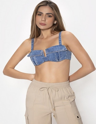 Top escote medio tirante ancho Top escote medio tirante ancho