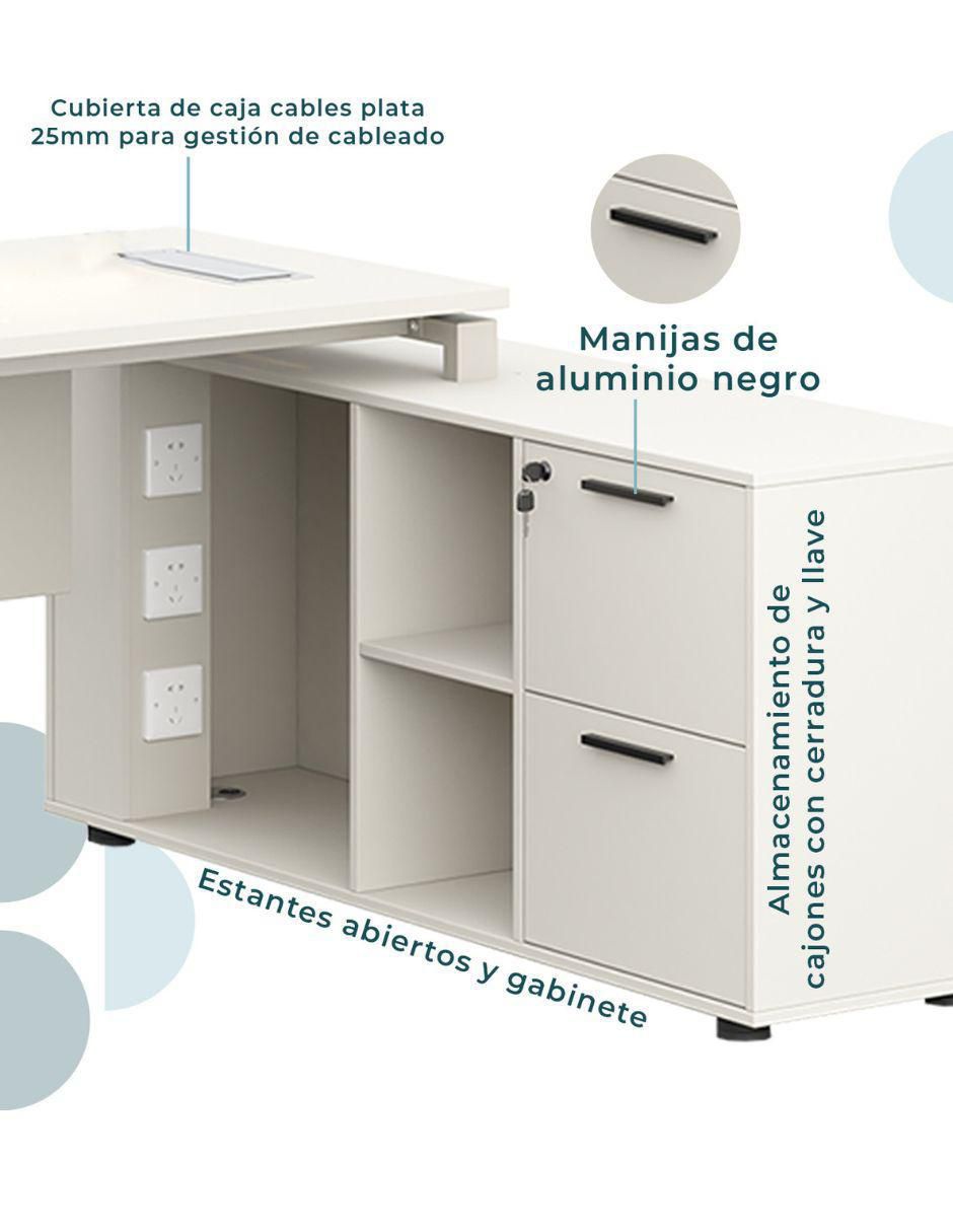 Escritorio armable Ejecutivo Lateral Zadar de melamina 4