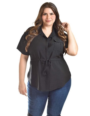 Blusa Roman Fashion manga corta para mujer