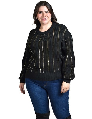 Suéter Roman Fashion cuello redondo para mujer