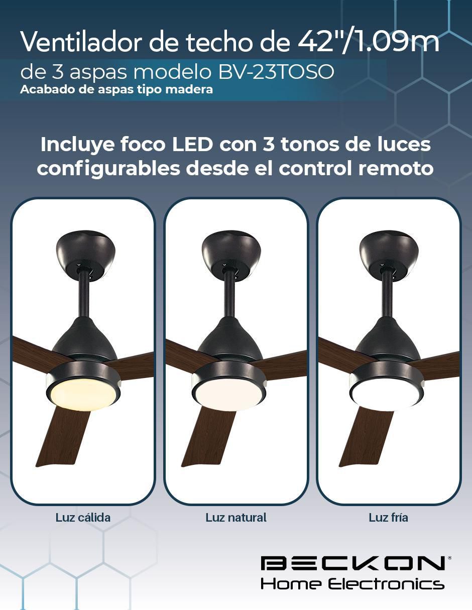 Ventilador de techo con control remoto 6 velocidades 3