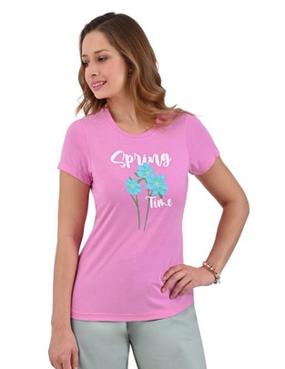 Playera manga corta cuello redondo para mujer Playera manga corta cuello redondo para mujer