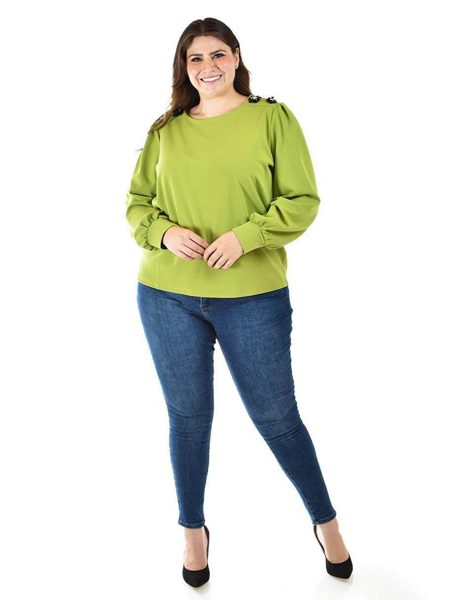 Blusa Roman Fashion manga larga para mujer