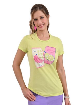 Playera manga corta cuello redondo mujer