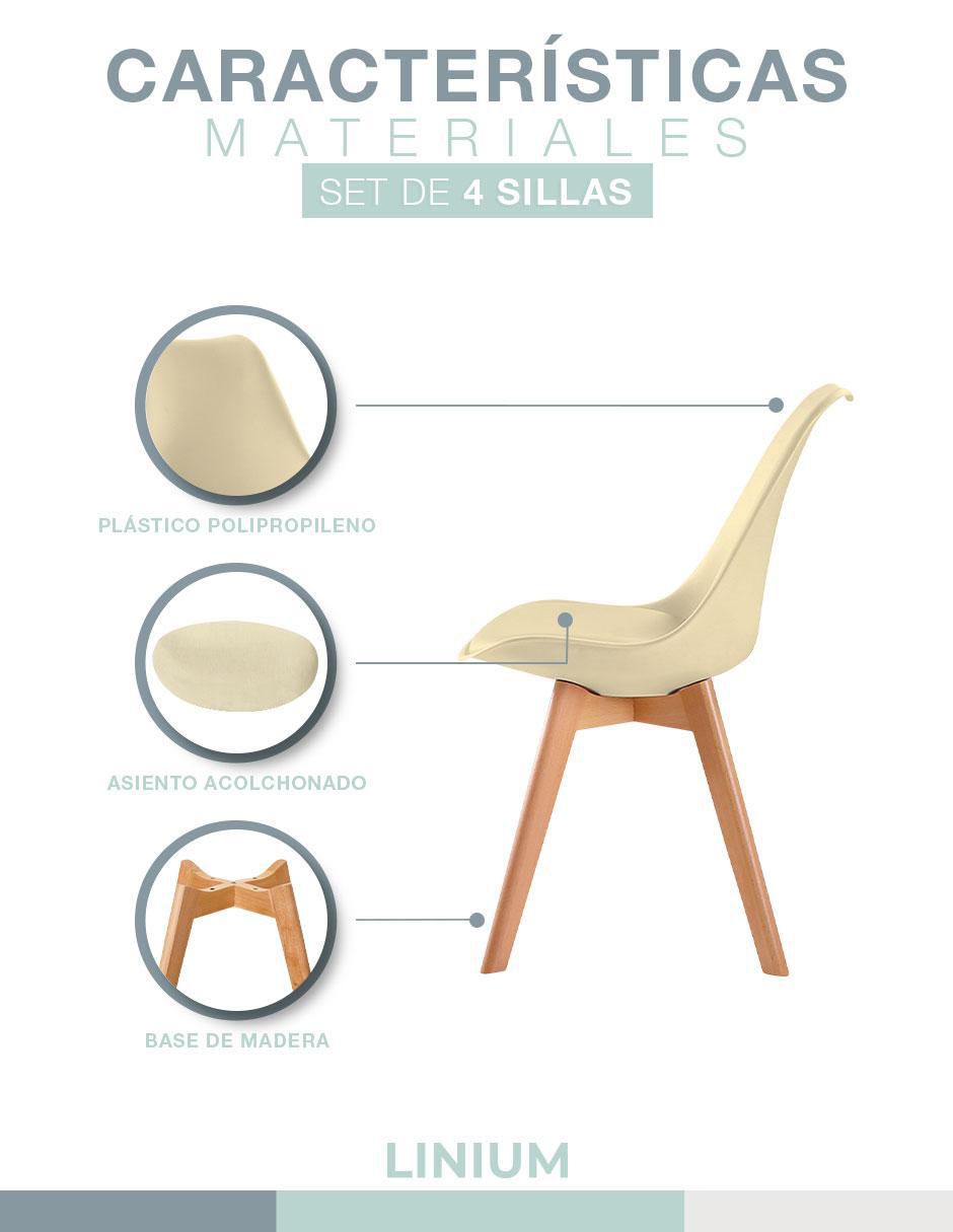Set de sillas 4 piezas de plástico 4