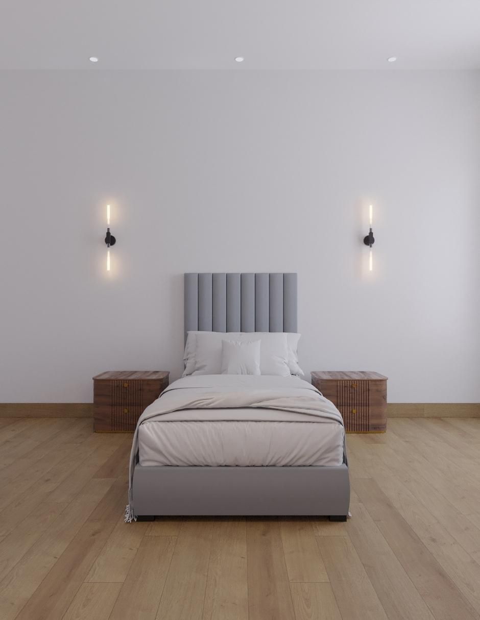 Cama Modern Luxury velvet Bed con patrones en cabecera de 13 centimetros de tela 5