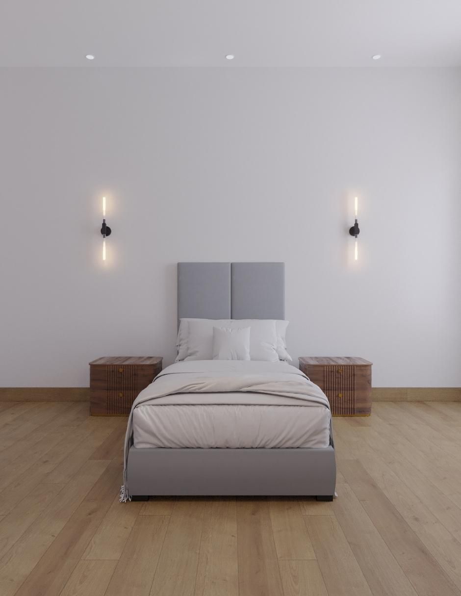 Cama Modern Luxury velvet Bed con patrones en cabecera de 52 centimetros de tela 5