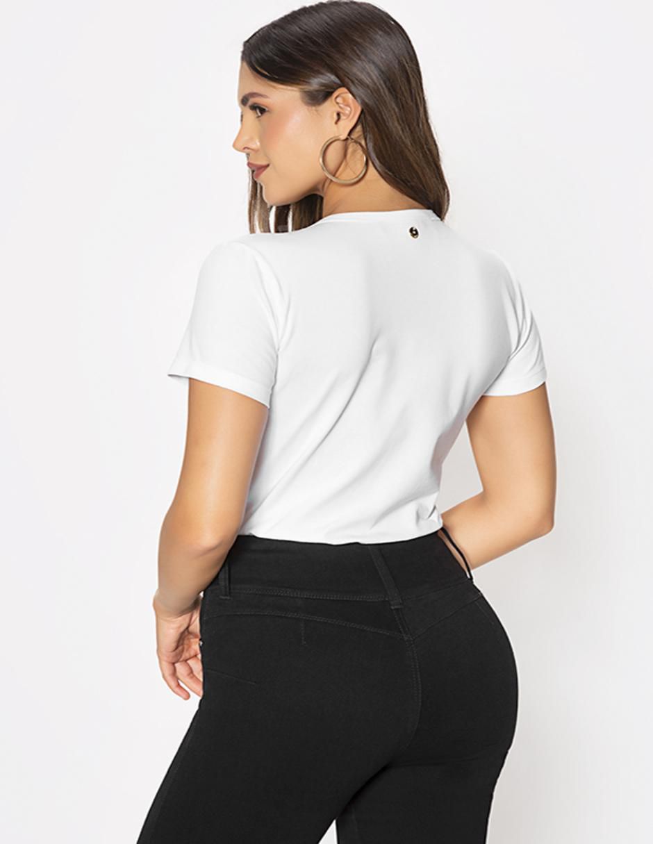 Playera manga corta cuello redondo para mujer 3