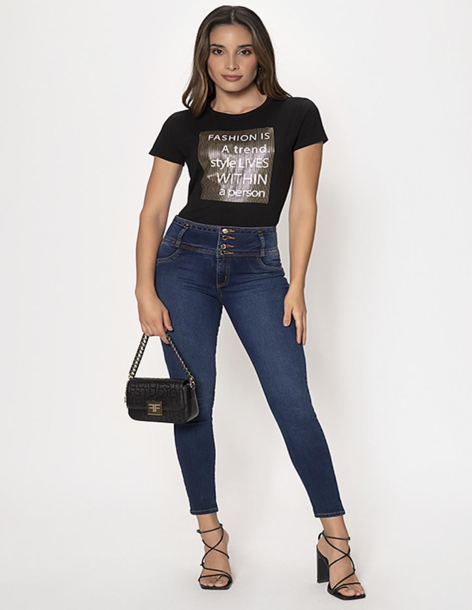 Playera manga corta Studio F cuello redondo para mujer