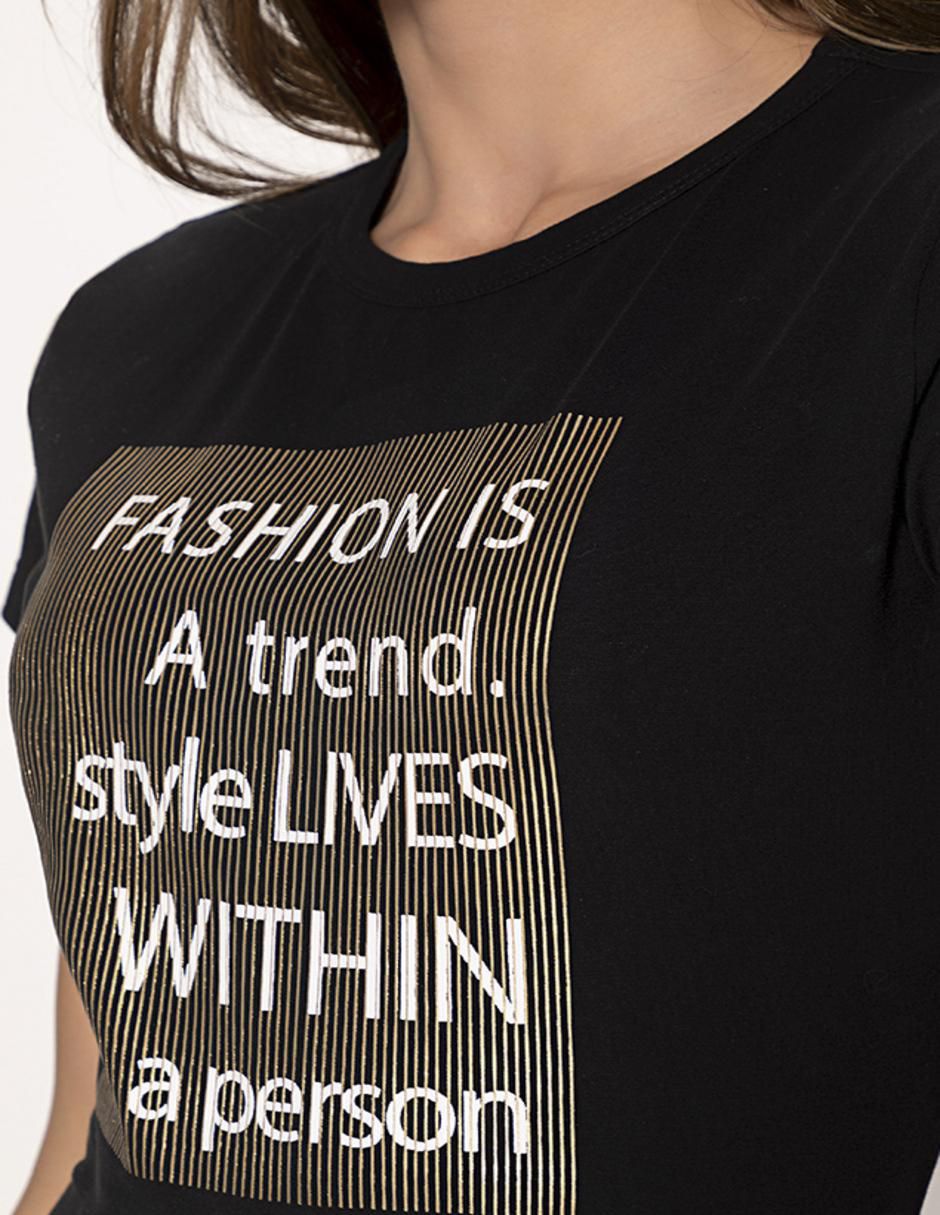 Playera manga corta Studio F cuello redondo para mujer