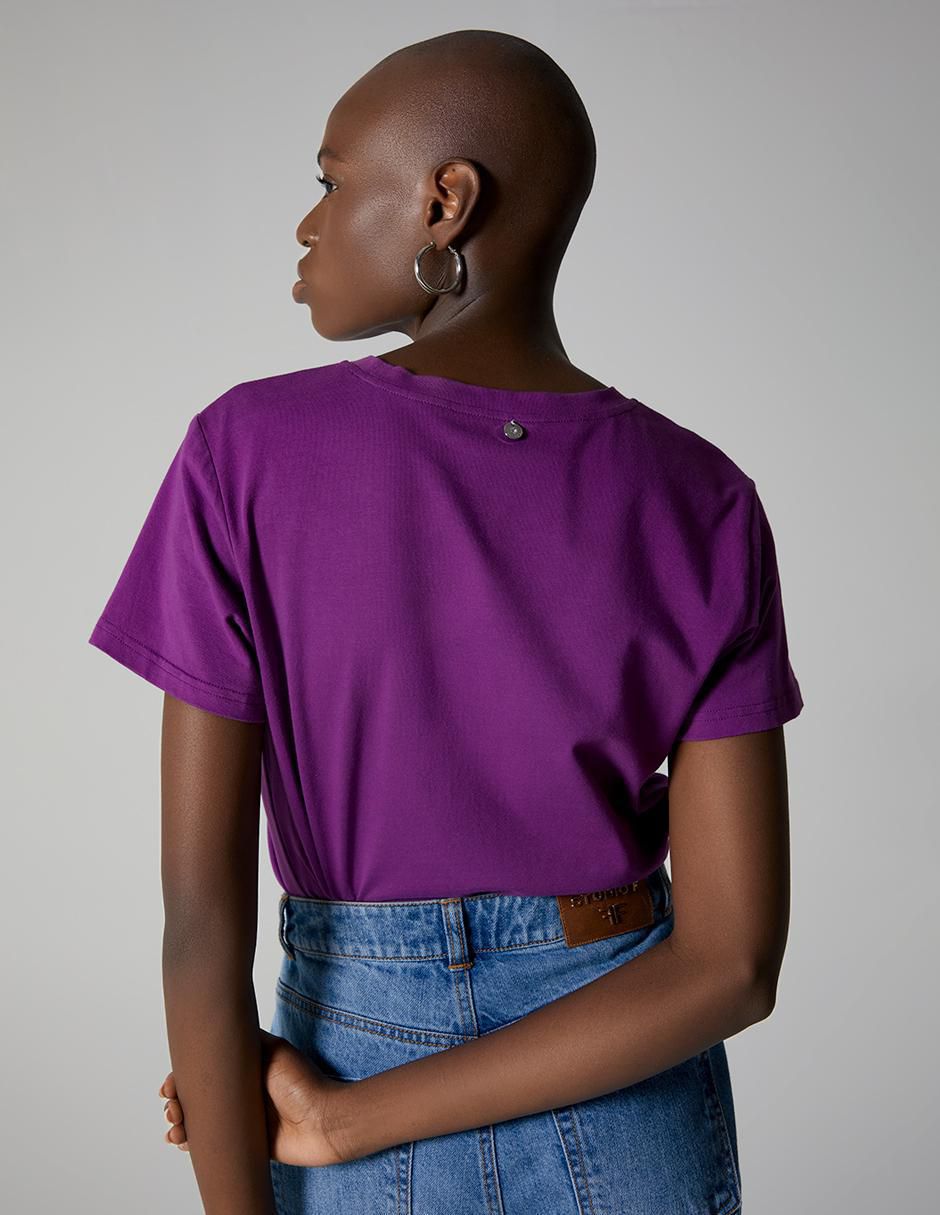 Playera manga corta Studio F cuello redondo para mujer