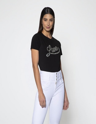 Playera manga corta cuello redondo para mujer Playera manga corta cuello redondo para mujer