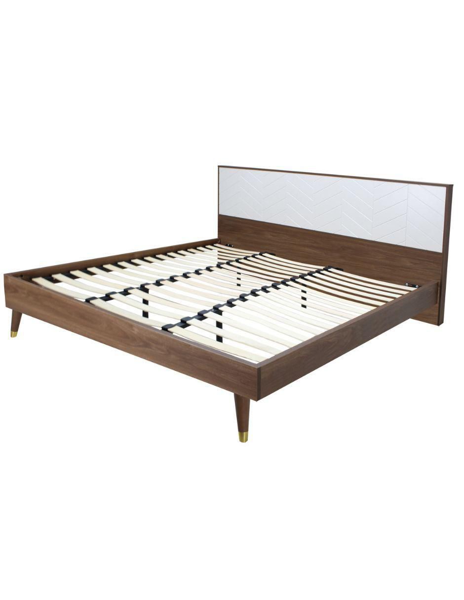 Cama Teramo Nogal de madera queen size