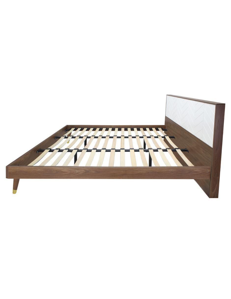 Cama Teramo Nogal de madera queen size