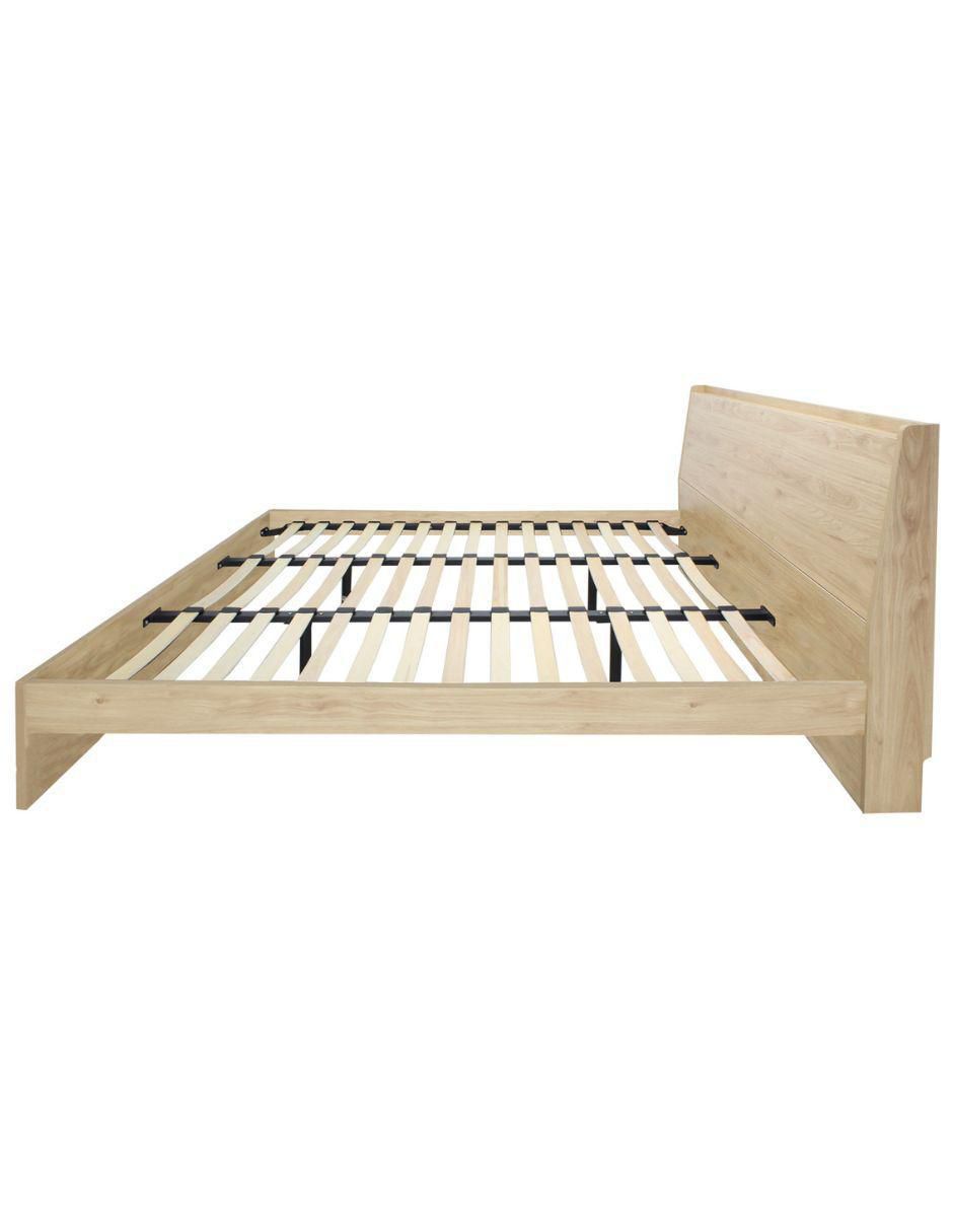 Cama Marsala Encino de madera queen size 6