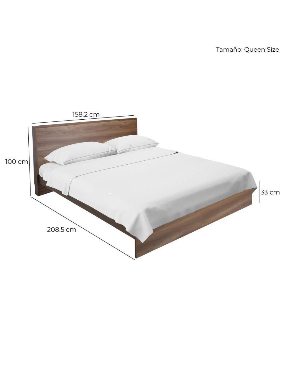 Cama marsala nogal de madera queen size 8