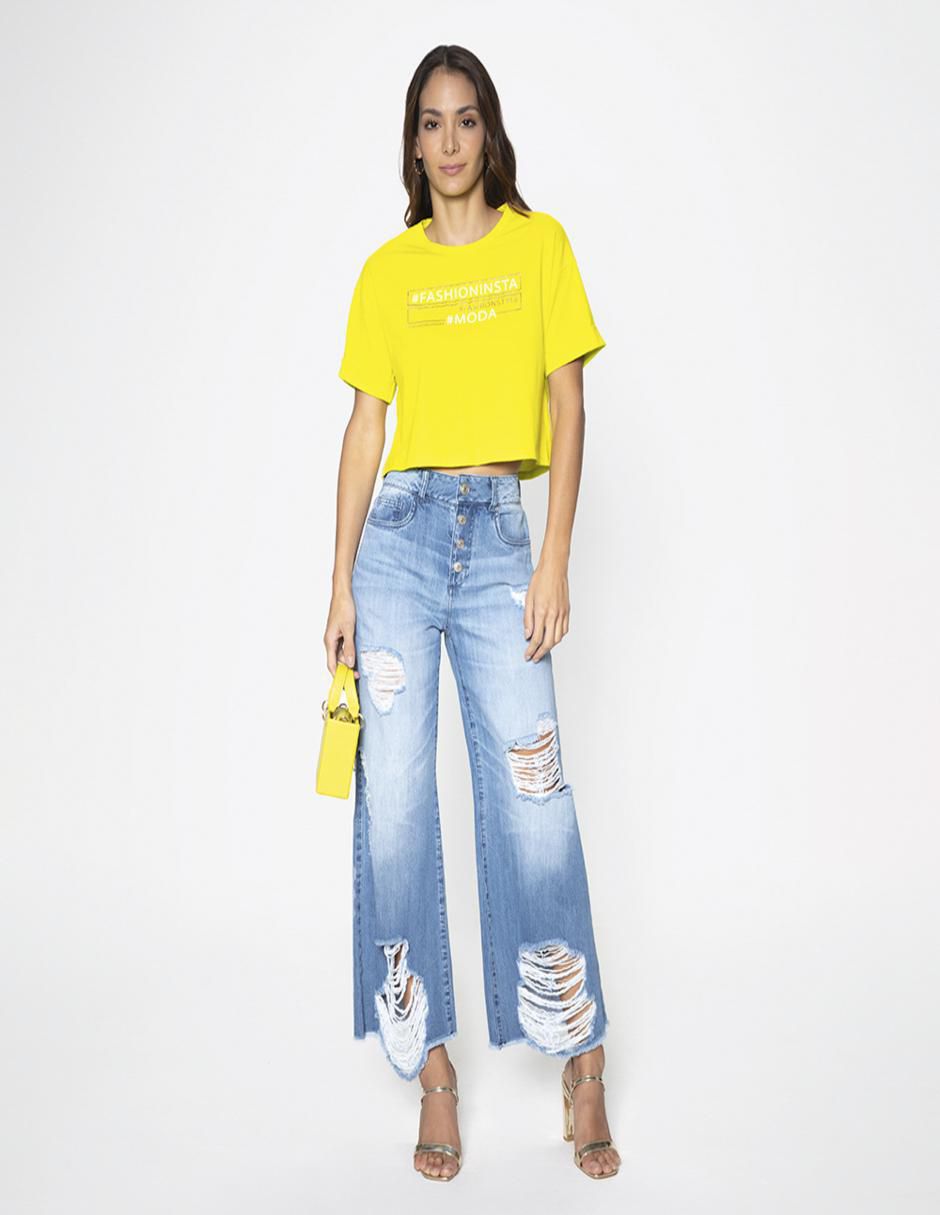 Playera manga corta cuello redondo mujer 3