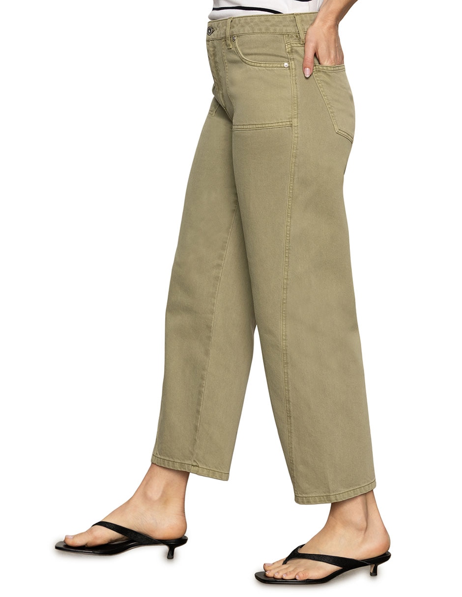 Jeans straight corte cintura para mujer