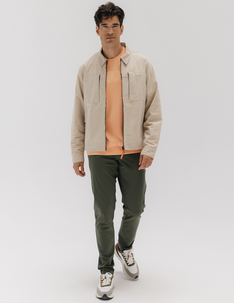Chamarra casual con bolsillos para hombre