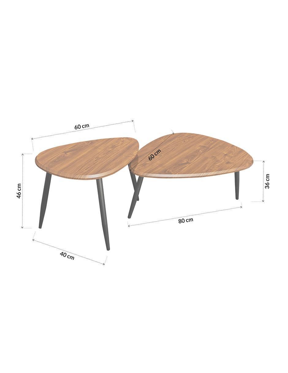 Juego de mesas para sala dadje de mdf 2 piezas 7