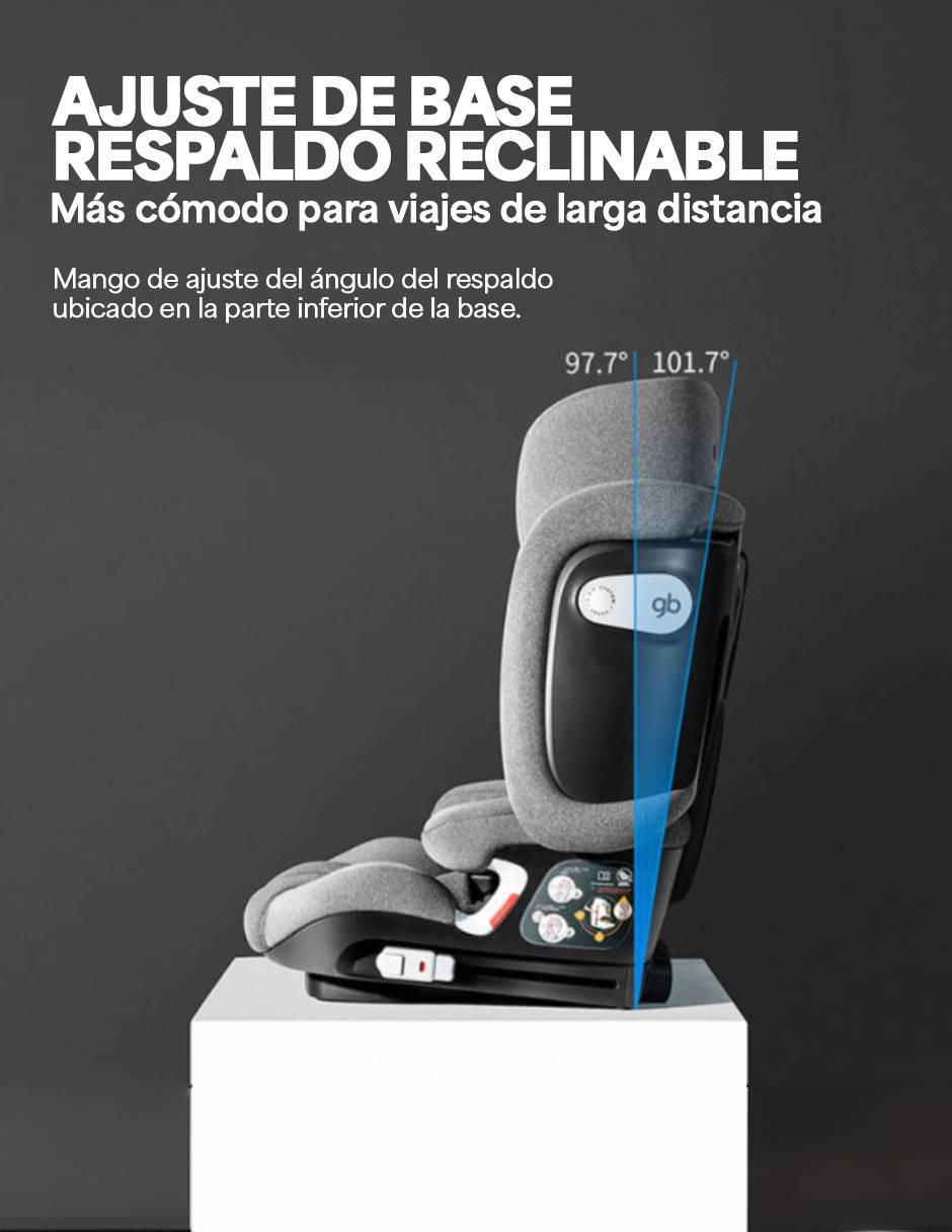 Autoasiento convertible GB compatible con carro con isofix y/o cinturón de 3 puntos Pockit Armor