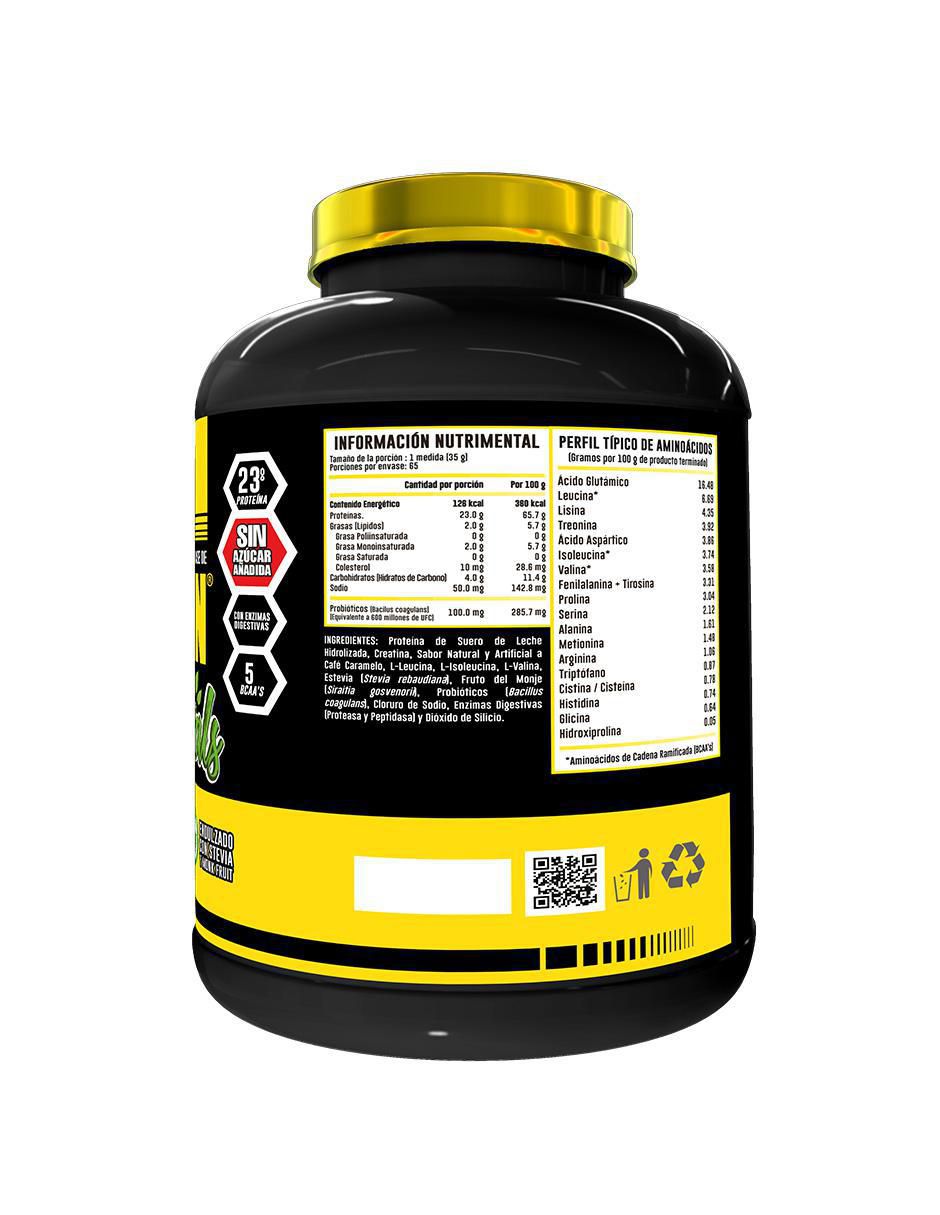 Hydrotein naturals advance nutrition con suero de leche cocoa natural lecitina y fruto del monje sabor caramelo de 2.2 kg